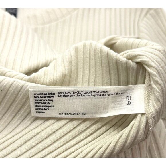 Eileen Fisher System Ribbed Knit Tunic Top Size M Beige Tencel Modern Minimalist - Picture 7 of 9